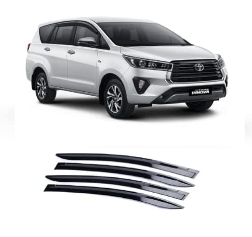 Empica Plastic Car Window Door Visor Rain Guard Side Wind Deflector Compatible with Toyota Innova Crysta (Set of 4)