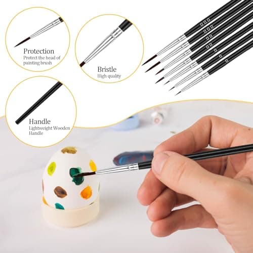 Anezus Tiny Detail Paint Brushes 30 Pcs Fine Paint Brushes Set with 3 Size #0#00#000 Liner Brush for Miniature 40k Model Crafts Watercolor Acrylics Oil