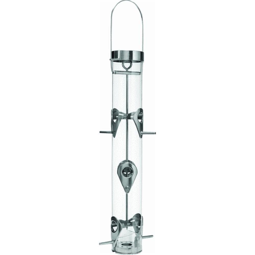 Droll Yankees Classic Sunflower or Mixed Seed Bird Feeder, Ring Pull Advantage, 6 Feeding Stations, 1 lb Bird Seed Capacity, 20-Inch