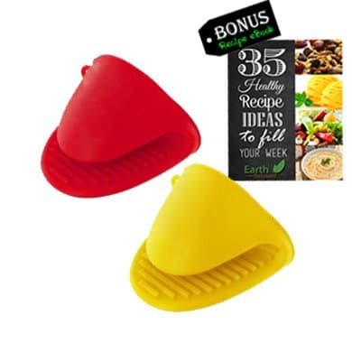 1 X Silicone Pot Holder, Oven Mini Mitt Set of 2, Cooking Pinch Grips, Kitchen Heat Resitant Solution, Assorted Colors