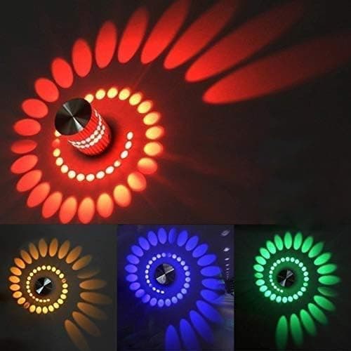 Smartway® - 4W Spiral RGB LED Wall Light with Remote Control Multicolor Spiral Light Design for Decorative| Dinning Room| Bedroom| Living Room| Corridor| Gaming Room (Pack of 2)