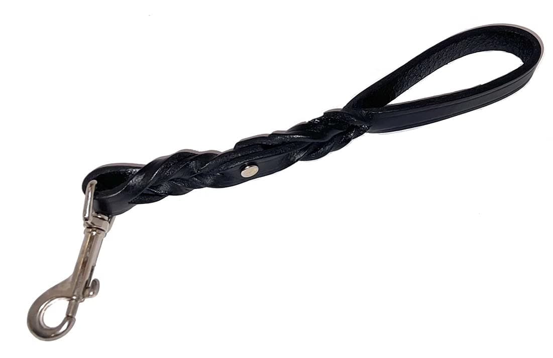 8" Black Leather Hand/Seatbelt Lead