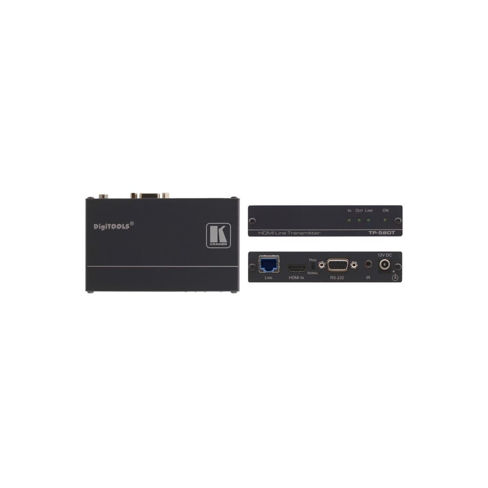 Kramer Electronics TP-580T Video Converter - Video Converter (1920 x 1080 Pixels, Black, 1- HDMI, 1- IR, 3.5mm Mini Jack, 1- RS−232, 1- HDBaseT Twisted Pair RJ-45 Connector, 12 V, 0-40 °C)