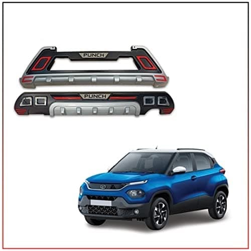 Acrylonitrile Butadiene Styrene (ABS) Front & Rear Bumper Protector Guard for Tata Punch