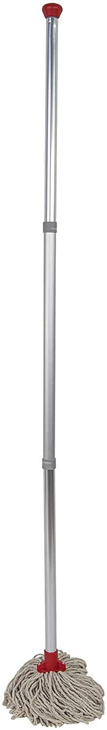 Discounted Cleaning SuppliesProfessional Colour Coded Mop Handle and 2 Mop Heads - Colour Red