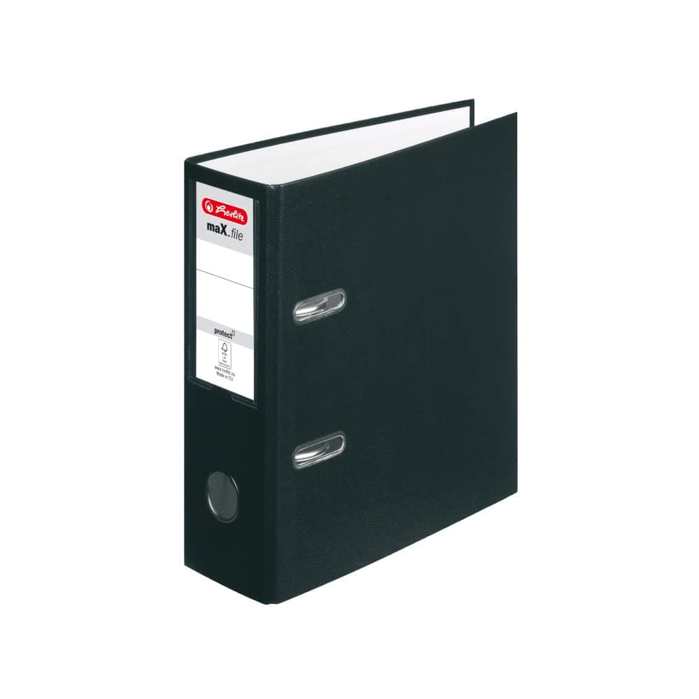 Herlitz max.file Protect A5 Upright Lever Arch File - Black