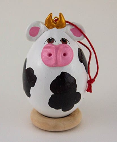 Cow Ornament Gourd Art - Handmade