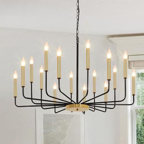 16 light Black and Gold Chandelier