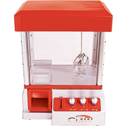 "The Claw" Plush Toy & Candy Grabber Machine - Insert Coins for Real Arcade Play & Sounds - Red