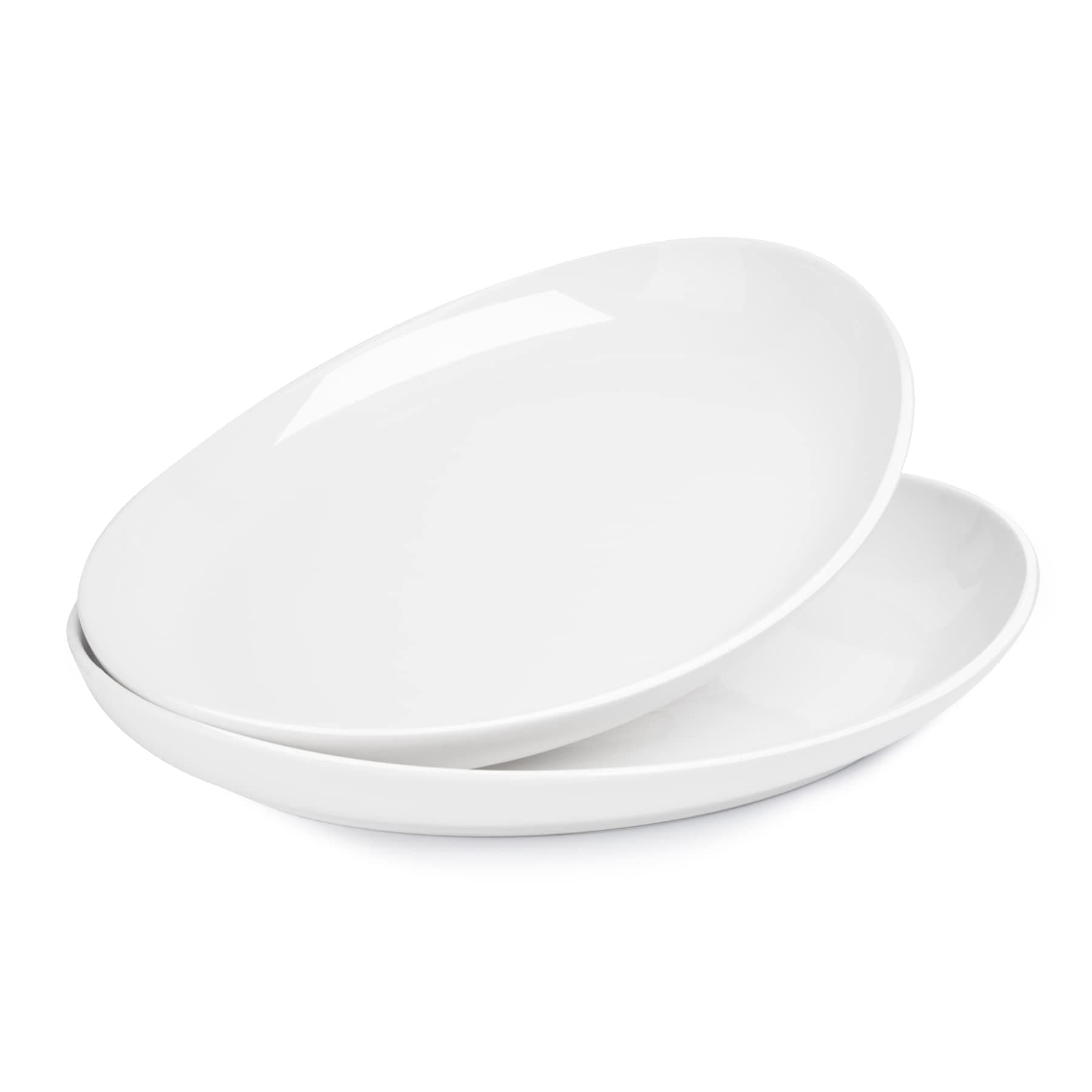 Sweese 2-Pack Porcelain Oval Serving Platters, White High-Grade Durable Professional, 14.5 Inch 2.0 Count