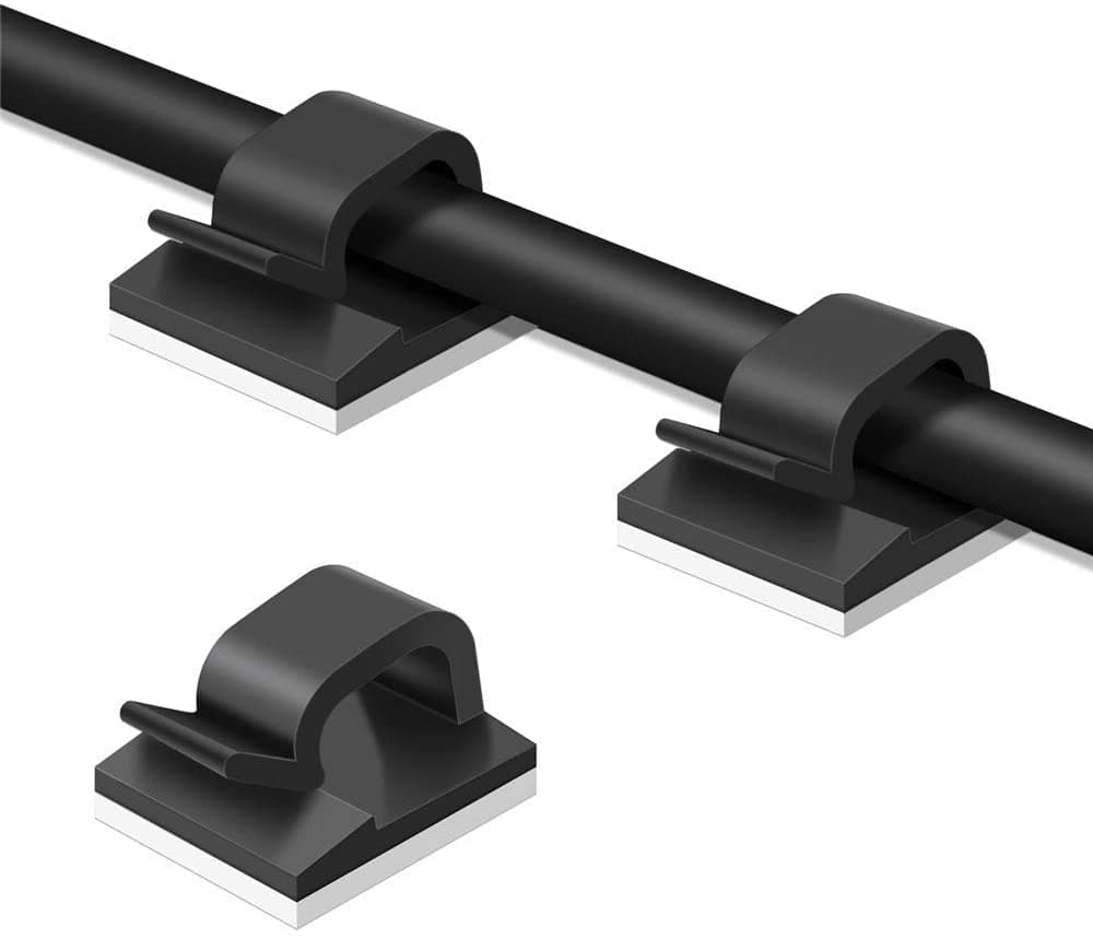 WIIBROOK 50pcs Cable Clips, Adhesive Cable Organizer Cord Holder, Durable Str...