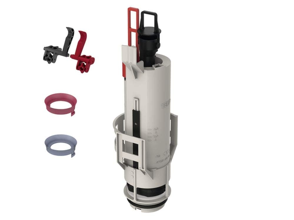A2 Flush Drain Valve for Standard Cistern, with Valve Seat, Restrictor Set and Actuator Lever - Multicoloured