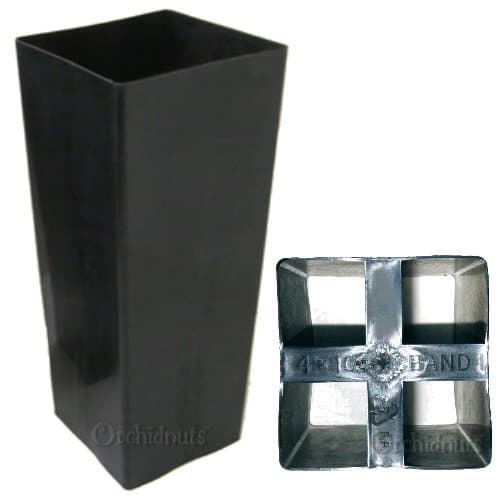 10 Inch Tall Square Black Plastic Cymbidium Pot