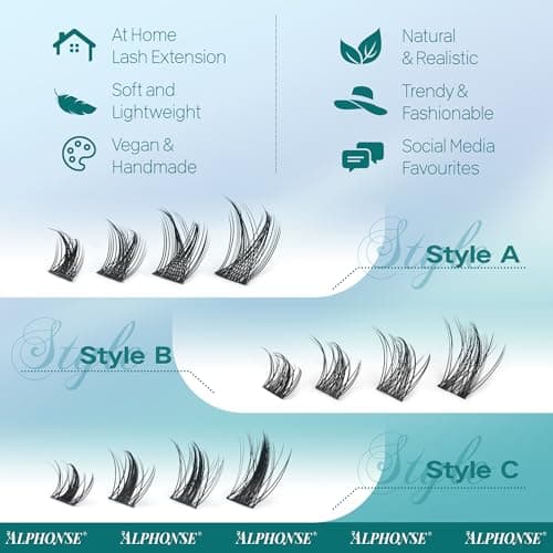 Fairy Lash Clusters 3 Styles Mixed Cluster Eyelash Extensions Wispy 3D Individual Lashes Clusters Natural Look DIY Lash Extensions by ALPHONSE