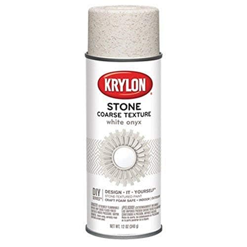Krylon K18213 Coarse Stone Texture Finish Spray Paint, White