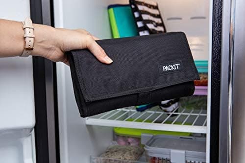 PackIt Freezable Lunch Bag with Zip Closure 1 Count Black ITP-019