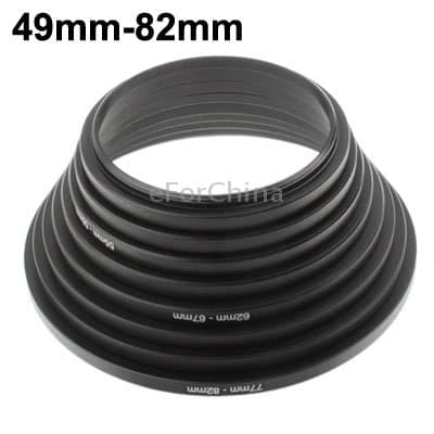 eForChina 49mm-82mm Lens Stepping Ring, Include 8 Lens Stepping Rings