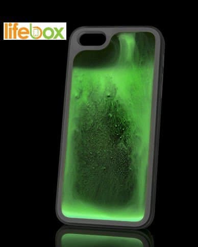 Lifebox Glow Iphone 5 & 5s Case - Glow in the Dark Lava fluorescent Water Rubber Case - 1 Pack - Retail Packaging (Green)