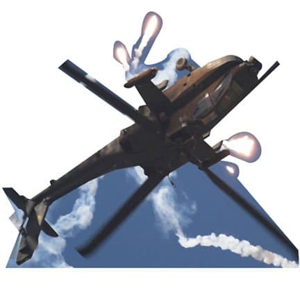 H370010 AH64 Apache Missile Launch Cardboard Cutout Standup