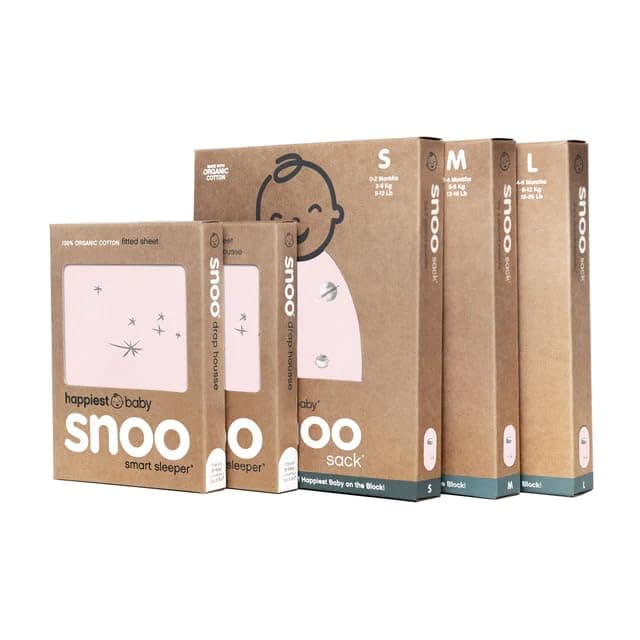 The Big Bundle 100% Organic Cotton - Includes 3 SNOO Sacks and 2 SNOO Bassinet Fitted Sheets (Rose)