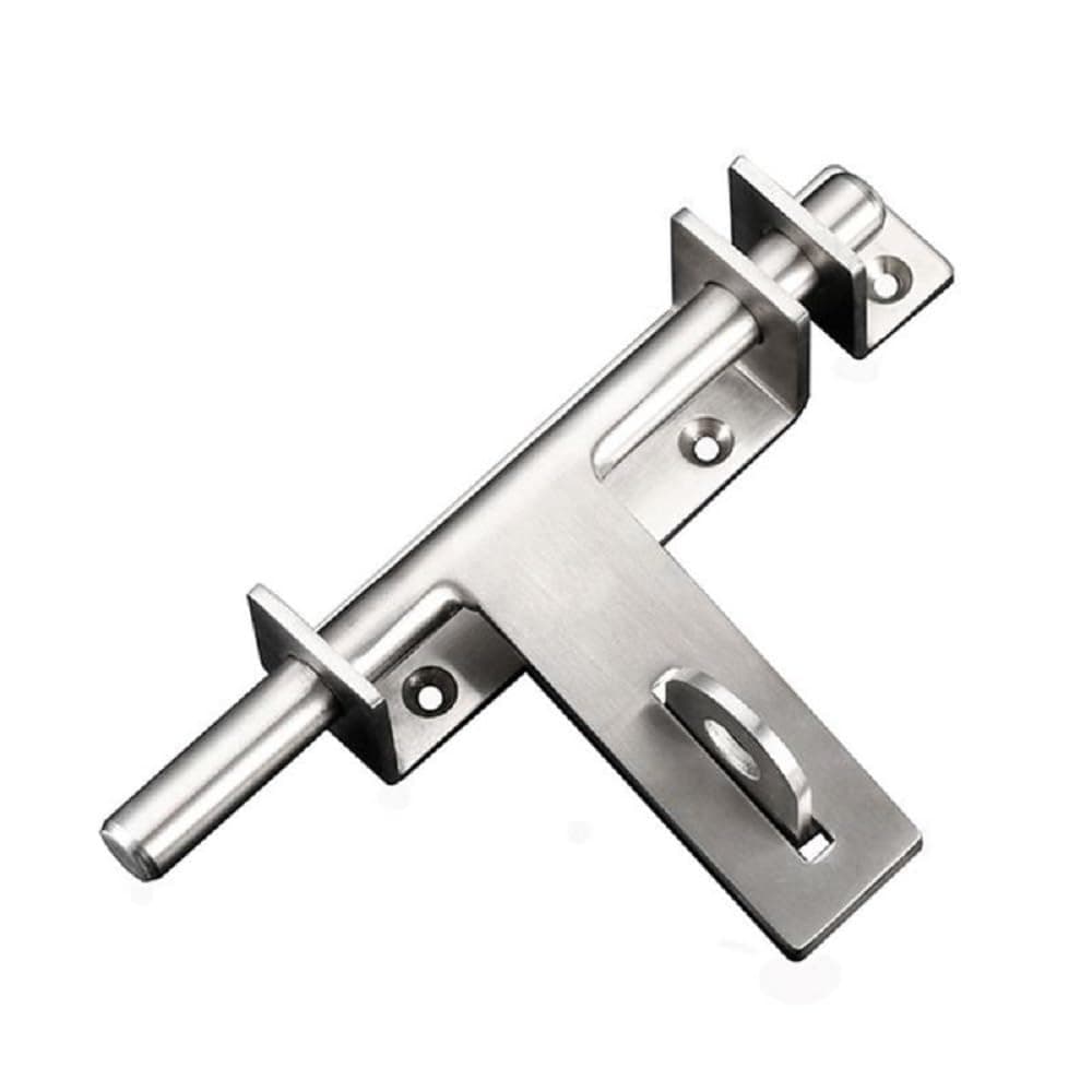 dingchi Sliding Bolt Gate Latch, Safety Lock Bolt Hasp, Heavy Duty 304 Stainless Steel Barrel Door Latches, with Padlock Hole, Brushed Finish