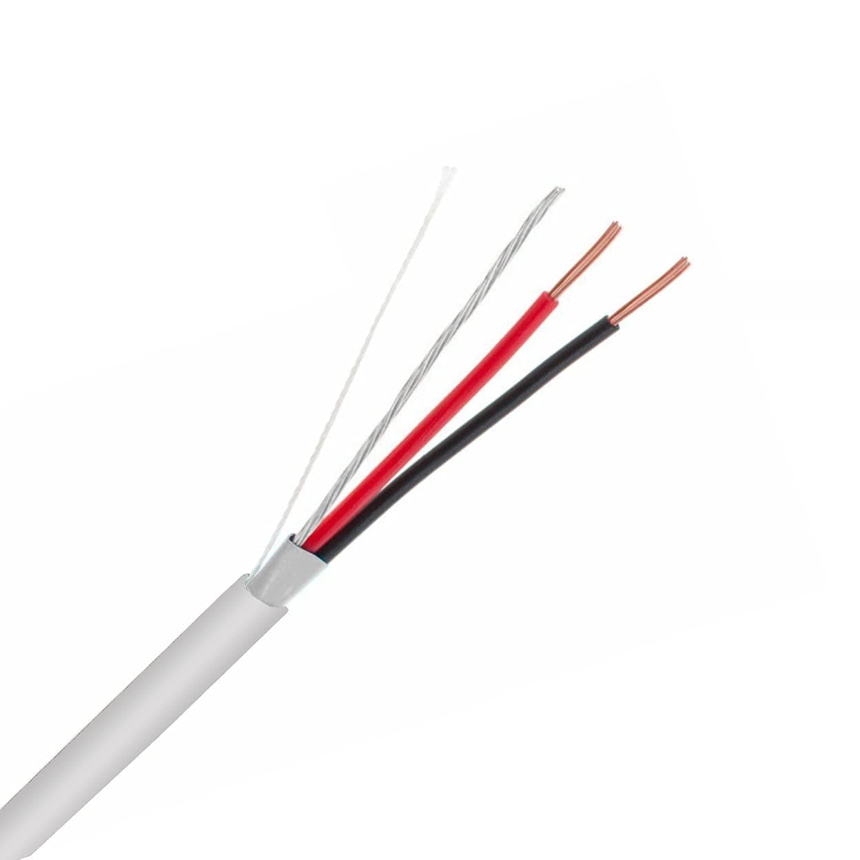 InstallerCCTV Shielded Alarm Control Cable, 22 AWG 2 Conductors (7 Strand) Riser Alarm Cable, 125ft, Full Copper, for Fire/Sound/Security Burglar Station Wire Security