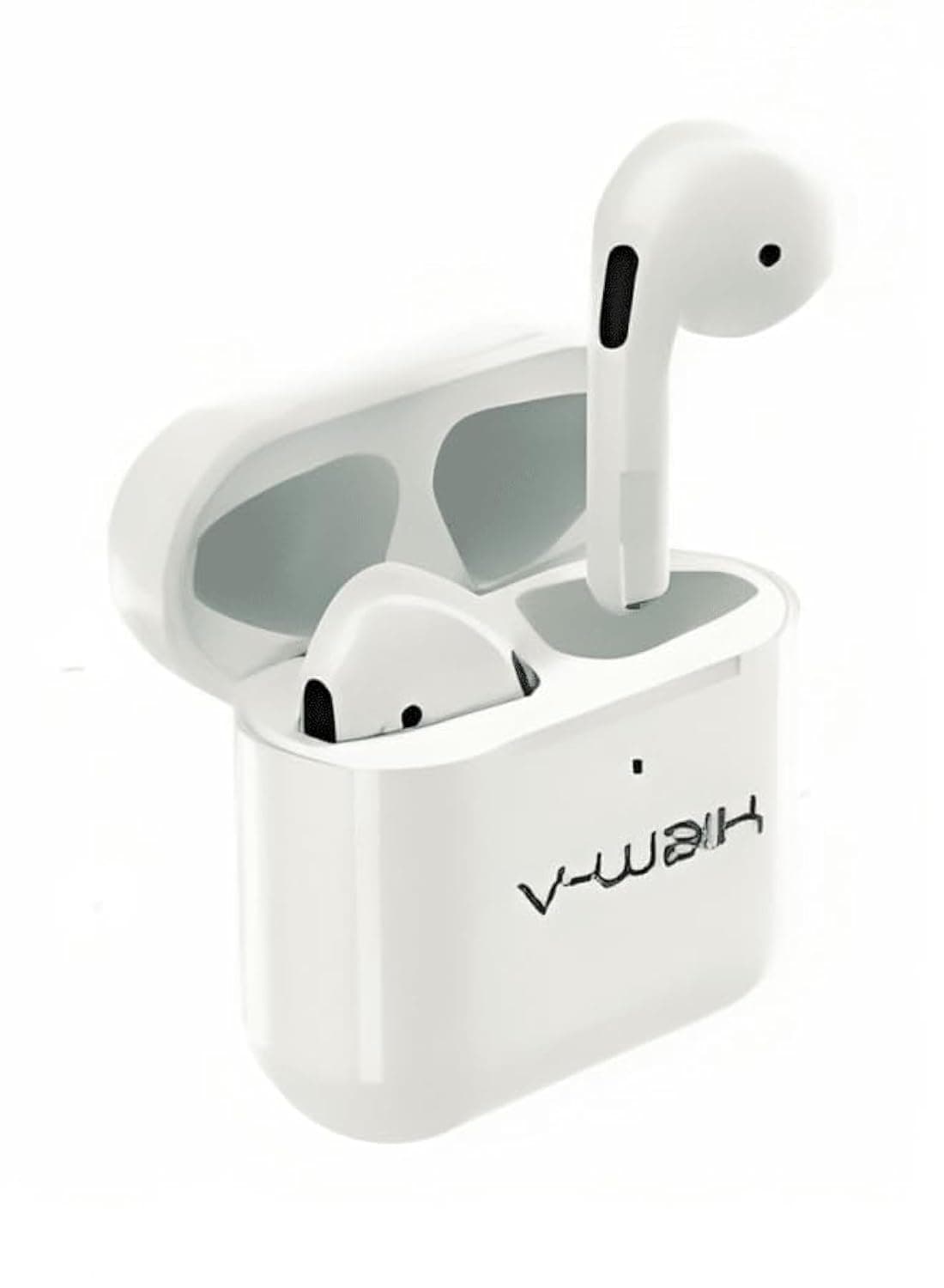 V-WALK TB100 Trubudz Mini Wireless Earbuds Bluetooth 5.3 in Ear Light-Weight Headphones Built-in Microphone, Immersive Premium Sound Long Distance Connection Headset with Charging Case/White