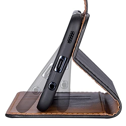 Case Collection for Nokia C21 Plus Phone - Premium Leather Folio Flip Cover | Magnetic Closure | Kickstand | Money and Card Holder Wallet | Compatible with Nokia C21 Plus Case Black