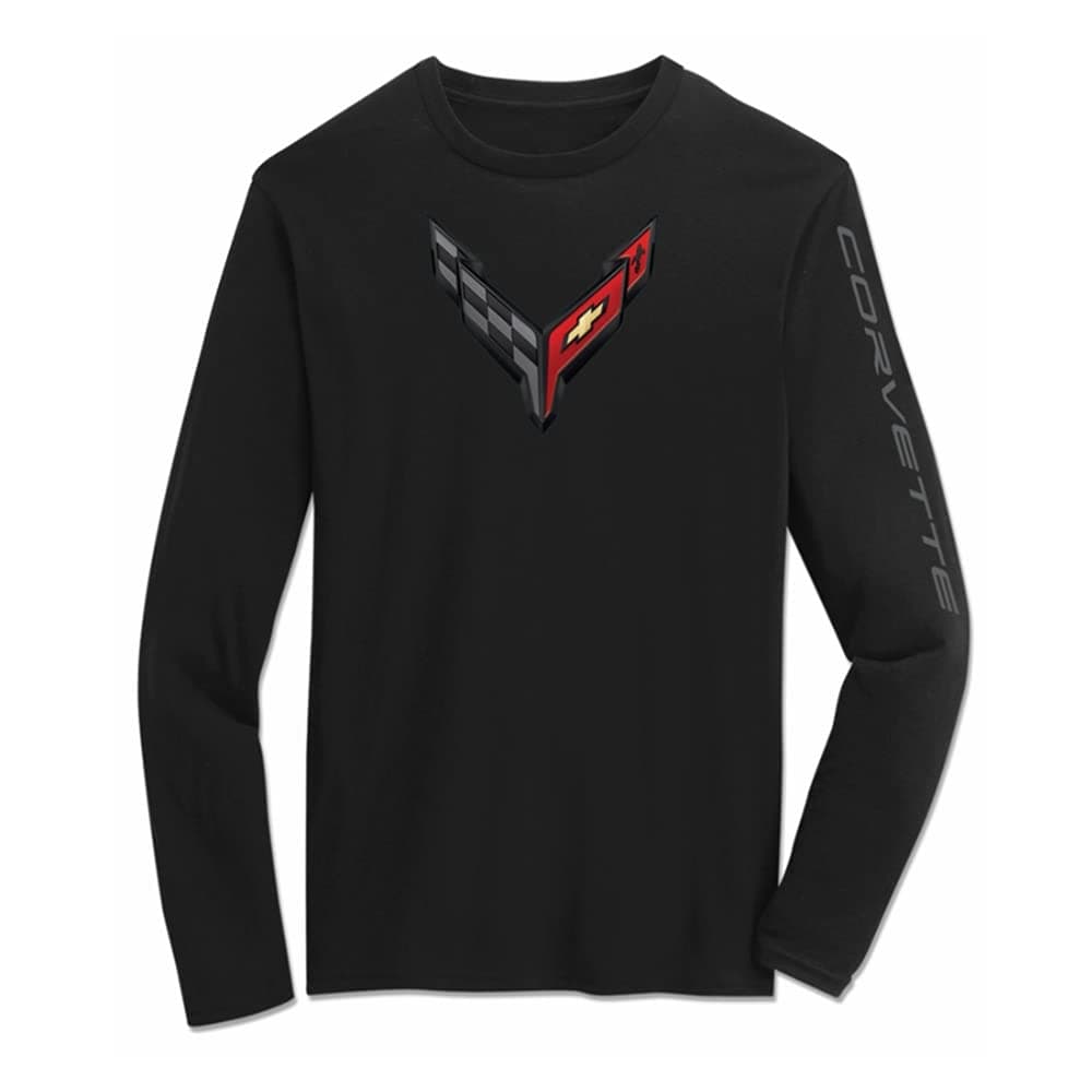 West Coast CorvetteC8 Corvette Next Generation Carbon Flash Long Sleeve T-Shirt - Black