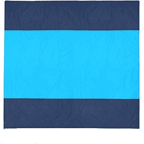 Beach Blanket 6.8'x 6.5' Sand Proof Oversized Waterproof Family Beach Gear/Mat Foldable &Compact Machine Washable Quick Drying, Travel Pouch,6 Stakes&Loops and Carabiner