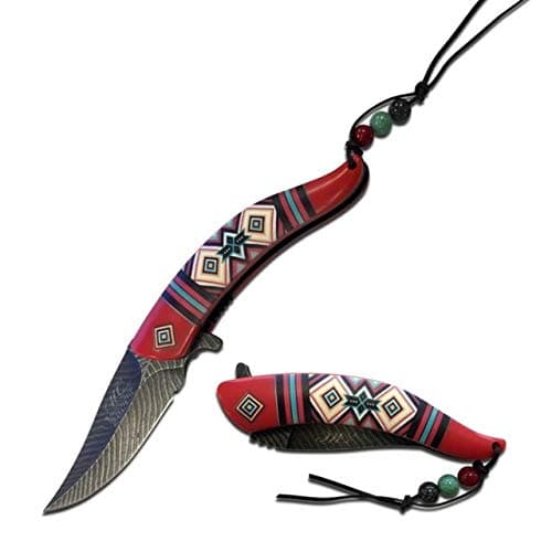 Masters Collection MC-A023RD Spring Assist Folding Knife, Black Blade, Red Handle, 5-Inch Closed