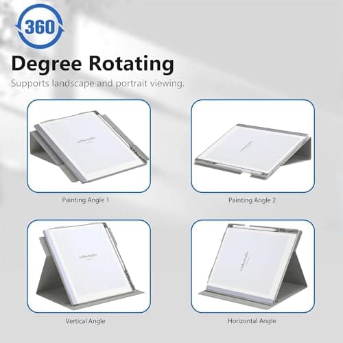 CENXI Rotating Case for Remarkable 2 Digital Paper Tablet 10.3 inch (2020 Released) - 360 Degree Rotating Slim Protective Stand Cover with Pen Holder, Not Fit Remarkable 1 (gray)