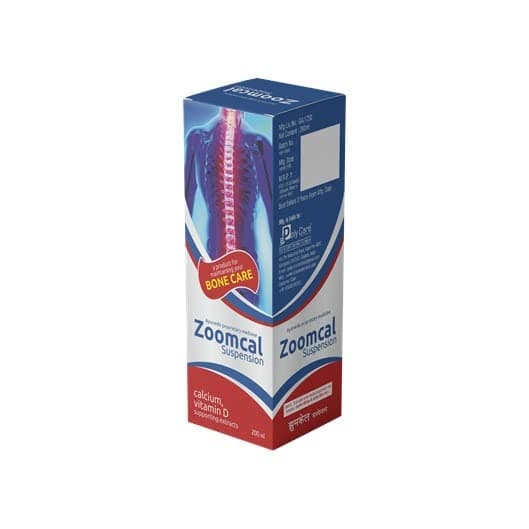 POLY CARE Zoom-Cal Suspension which may helps in bone strengthening and formulations along with Natural calcium (200ml)