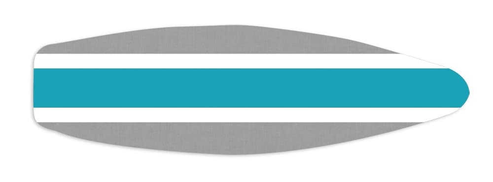 iBoard Surf Stripe Ironing Board Cover with High Density Felt Pad Underlay, 15 by 54-Inch, Aqua and Silver
