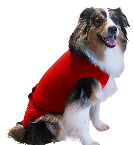Surgi Snuggly Red - L - EC E Collar Alternative with Antimicrobial, Protects Your Pet's Wounds and Bandages, Aids Hot Spots, and Provides Anti Anxiety Relief Textile Made in America