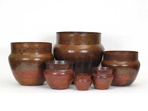 Hand-Hammered Copper Planter (Plain) 4"