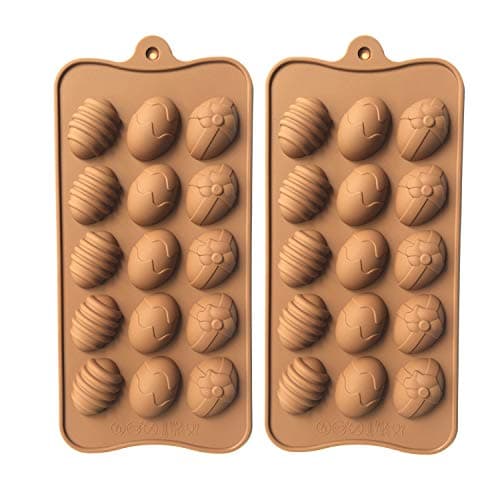 Easter Egg Silicone Chocolate Molds for Baking Jelly Soap, 15-Cavity Egg Shaped Ice Cube Molds for Easter Christmas
