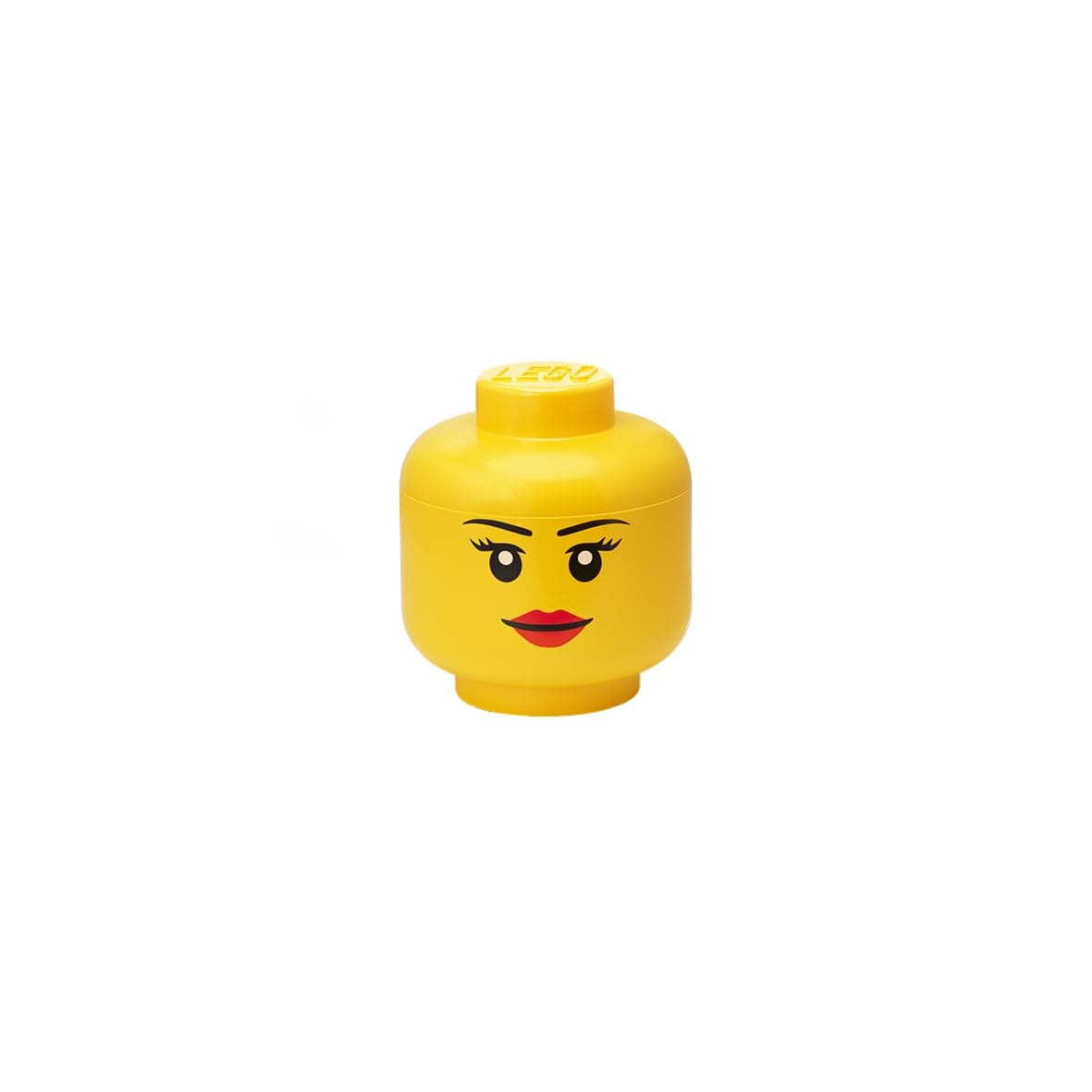 LEGO Storage Head (Mini) - Girl - 4 x 4.5 Inches (10.2 x 11.5 cm) - Stackable Plastic Storage Box with Lid for Kids' Toy Organizer and Room Decor