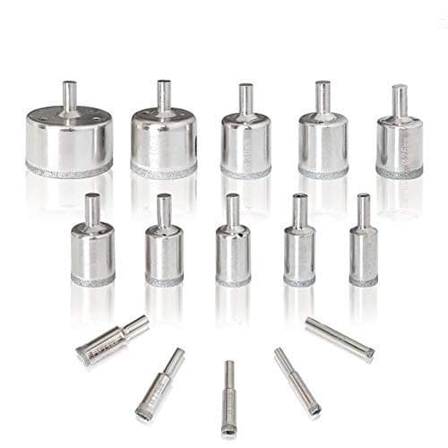 15pcs Diamond Coated Drill Bit Set Tile Marble Glass Ceramic Hole Saw Drilling Bits For Power Tools 6mm-50mm
