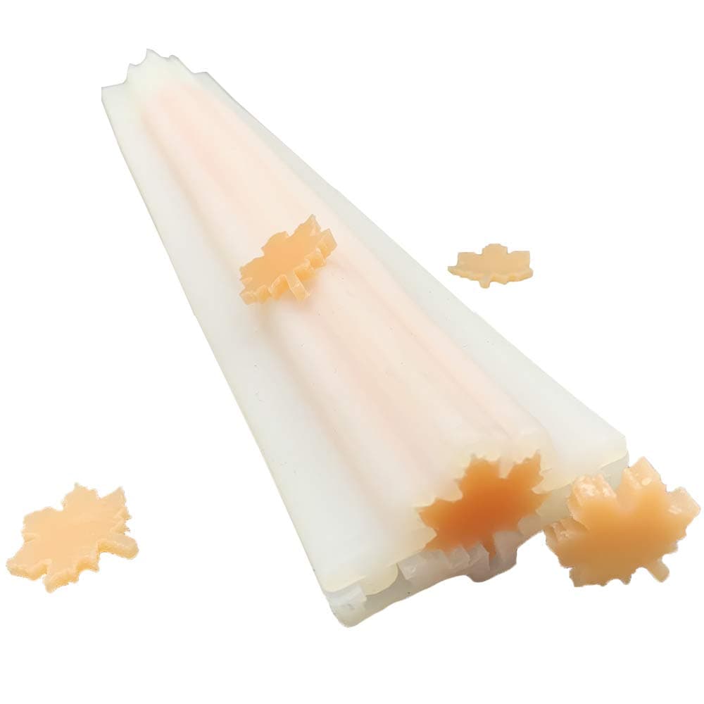 EchoDone Maple Leave Tube Column Silicone Soap Candle Mold Embed Soap Making Supplies Silicone Mold for Soap