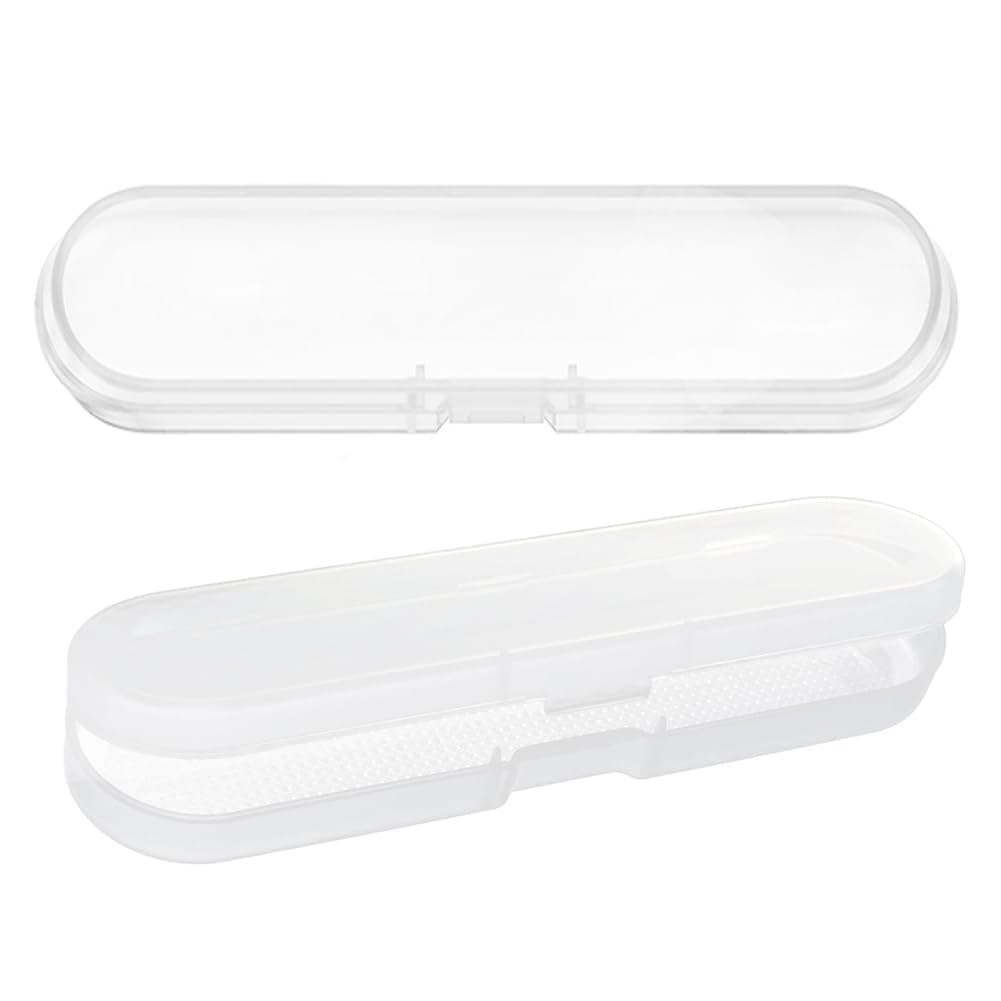 AKOAK Clear Polypropylene Storage Containers Box with Hinged Lid for Pencils, Pens,Accessories,Crafts,Learning Supplies,Makeup Brush,Screws,Drills,6.89" x 1.49" x 0.74",Pack of 2