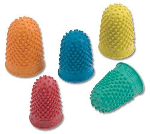 Pack of 15 Coloured Multi Sized Rubber Finger Cones THIMBLETTES