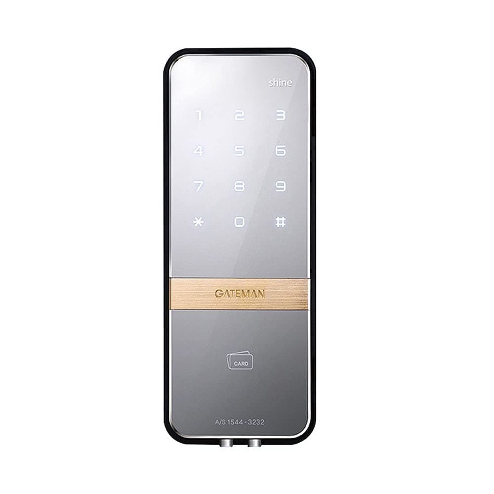 Shine Digital Glass Lock Without Strike Holder - Magic Mirror Keypad, Master Mode, Forced Lock, Low Battery Alarm, Emergency Power Supply