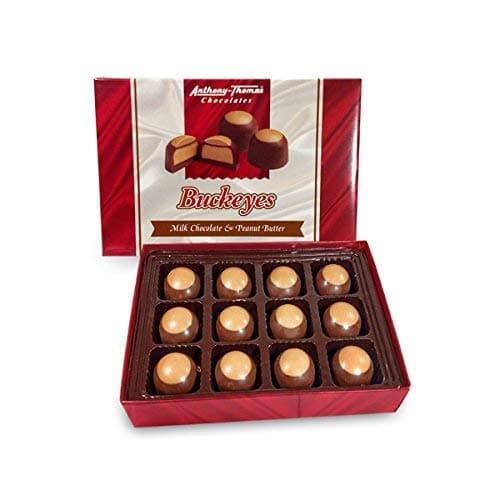 Anthony Thomas, Great Tasting Peanut Butter & Milk Chocolate Buckeyes in Regular Box, Deliciously Delightful Snacks (12 Count)
