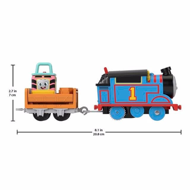 Thomas & Friends Motorized Toy Train Set Fix 'em Up Friends with Carly the Crane, Sandy the Rail Speeder & Thomas for Preschool Kids Ages 3+ Years 