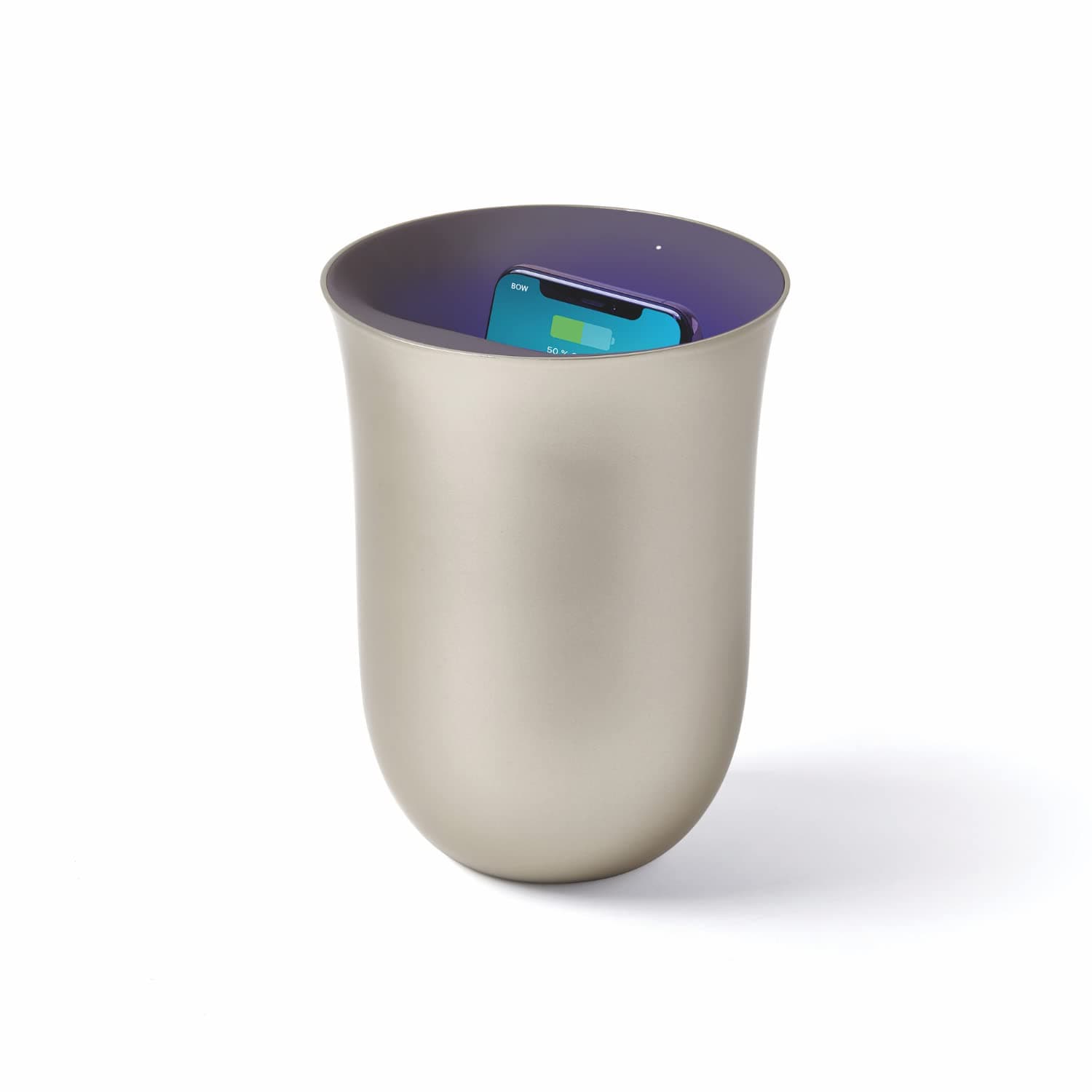 OBLIO Wireless Charging Station + UV Sanitiser, golden