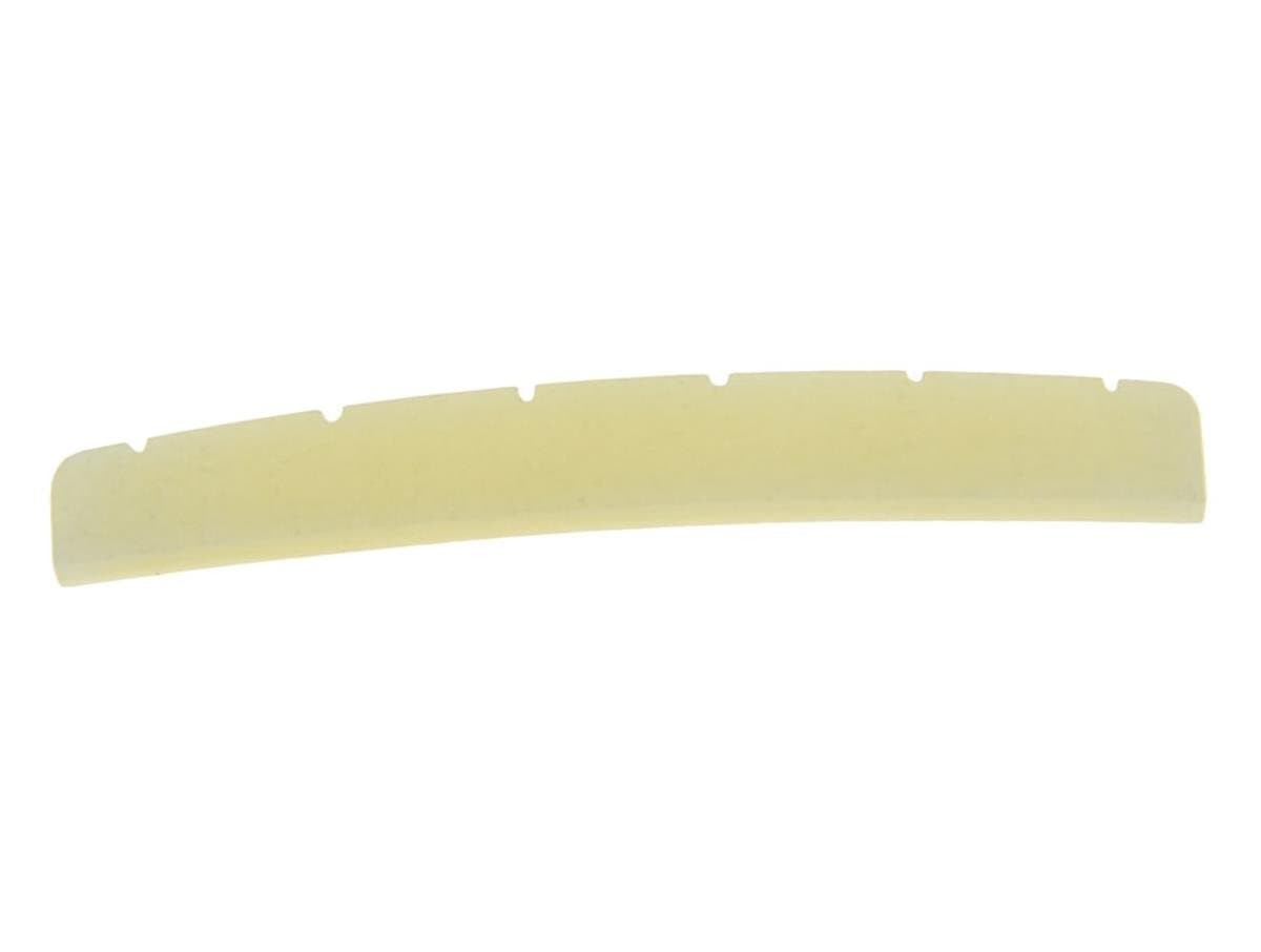 KAISH Curved 42mm Unbleached Pure Bone Nut Guitar Slotted Bone Nut for Strat/Tele 42x3.2mm