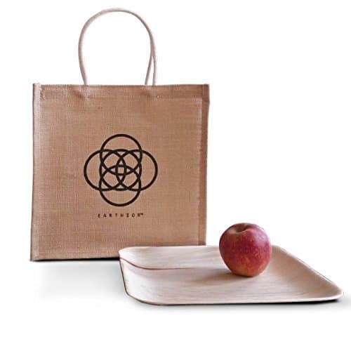 Set of 20 Square Eco Dinner Plates Multi-use & Disposable Premium Party Plates