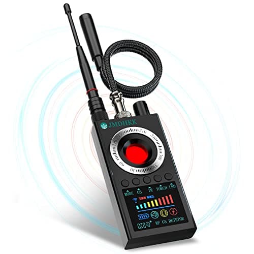 JMDHKK K19 Spy Camera Detector, Micro Spy, Multifunction Device with Magnetic Detection, Wireless Signal, IR, Lamp for Travel, Office, Hotel, Car (Black)