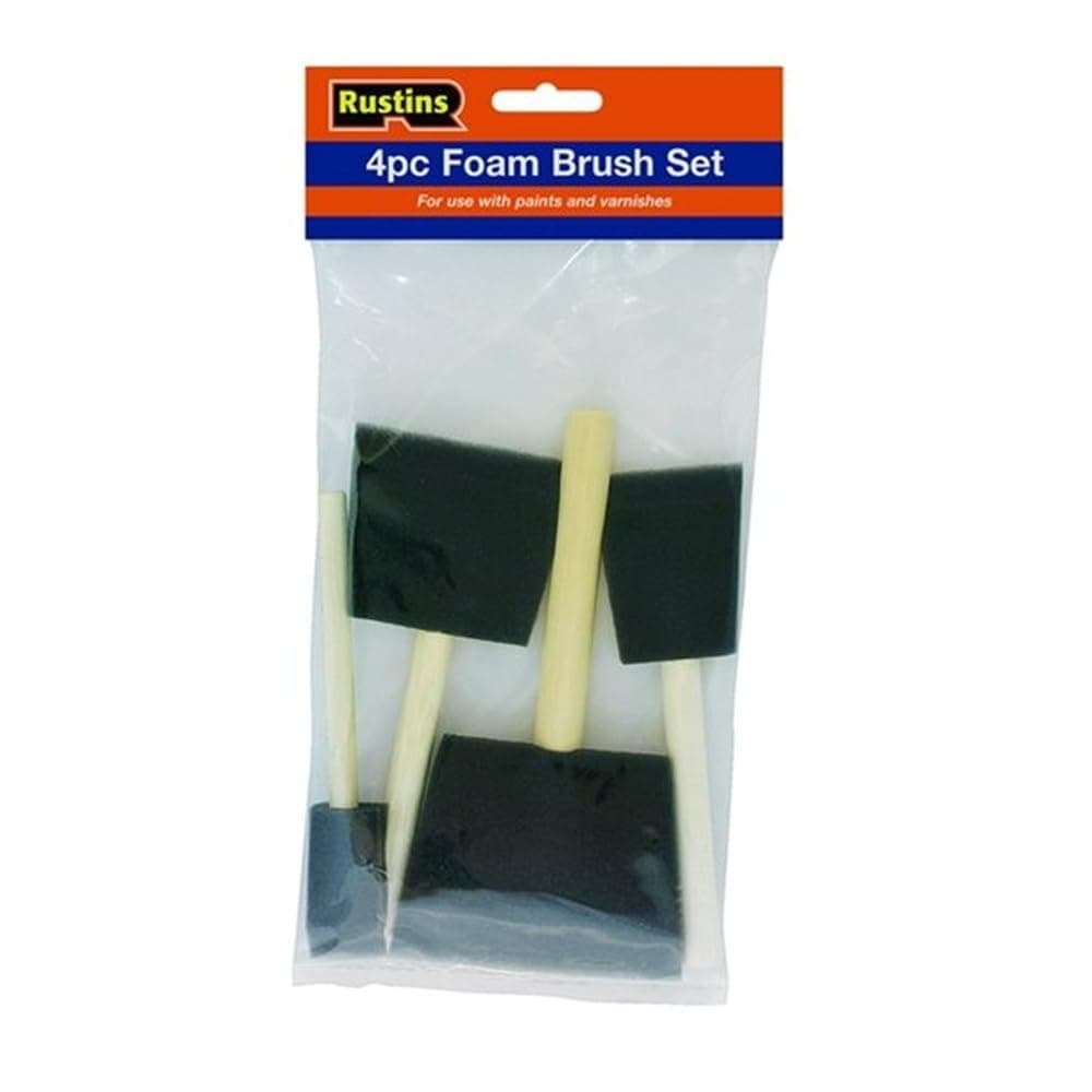 Rustins Poly Foam Brushes - Professional Grade Paint Applicators for Smooth Finishes